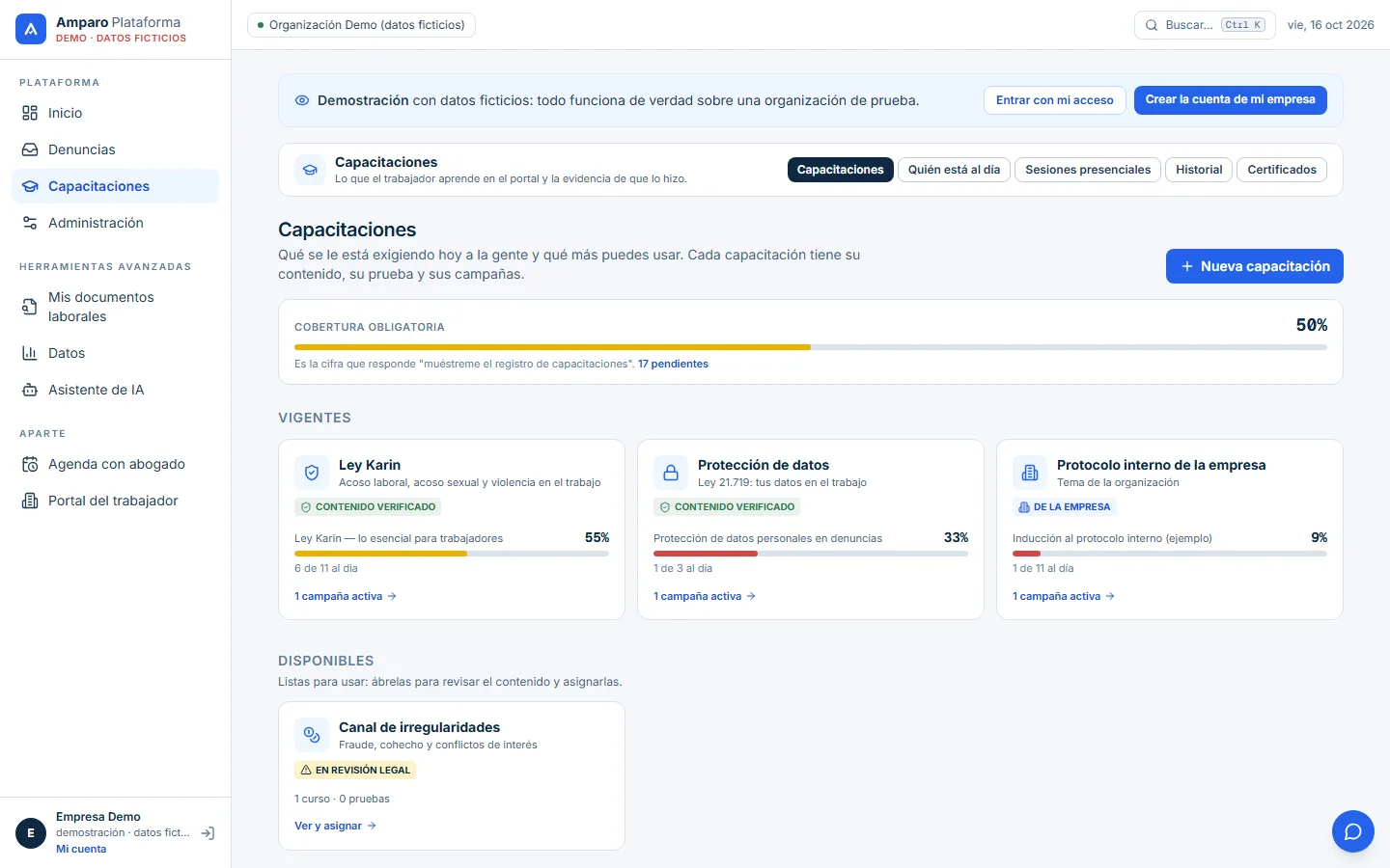 Capacitaciones con evidencia